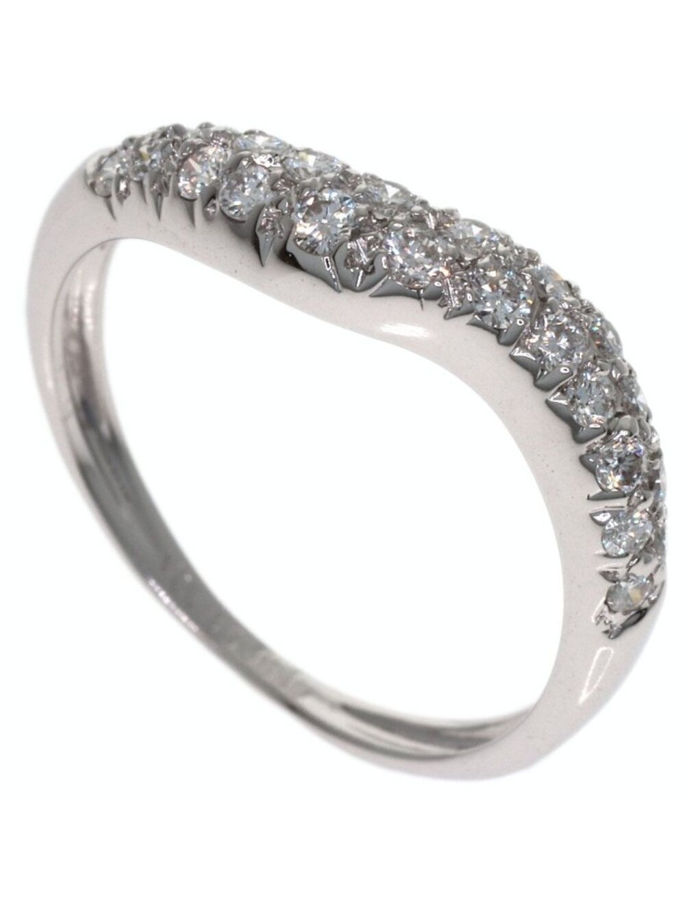 Van Cleef & Arpels Pave Diamond Ring 18k White Gold